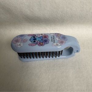 STITCH Foldable Small Hair Brush Disney Store Japan Blue Compact Comb